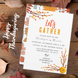 Invitación Elegante y personalizado Día de Acción de Gracias 