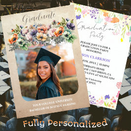 Invitación Elegante y personalizado partido de graduación de