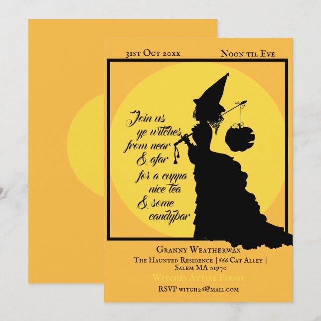 Invitación Elegante y pintoresco partido victoriano de Hallow (Anverso / Reverso)