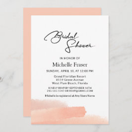 Invitación Elegante y romántica ducha de novia rosa simple