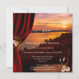 Invitación elegante y romántica para cata de vinos
