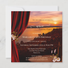 Invitación elegante y romántica para cata de vinos