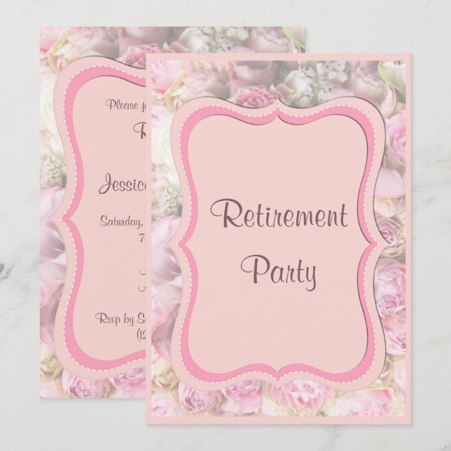 Invitación Elegante y romántico retiro de Bouquet (Anverso / Reverso)