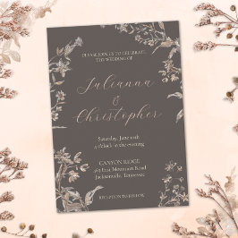 Invitación Elegante y rústico Boda de guión Mocha