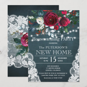 Invitación Elegante y rústico fiesta de invierno floral