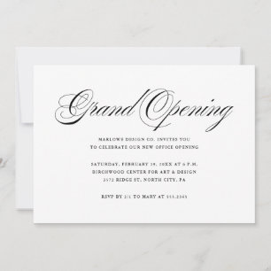 Invitación Elegante y sencilla gran apertura de la empresa