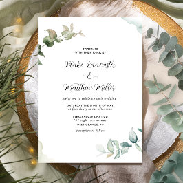 Invitación Elegante y sencillo Boda acuático de color verde