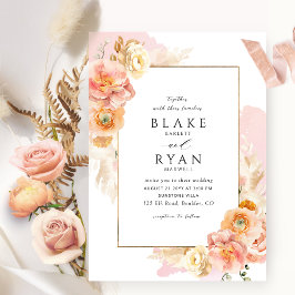 Invitación Elegante y sencillo Boda de color rosa Rubor Peach