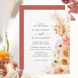 Invitación Elegante y sencillo Boda de crema y óxido de Rubor