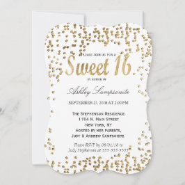 Invitación Elegante y sencillo Confetti de oro falso