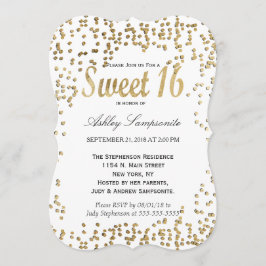 Invitación Elegante y sencillo Confetti de oro falso