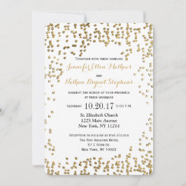 Invitación Elegante y sencillo Confetti de oro falso