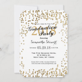 Invitación Elegante y sencillo Confetti de oro falso