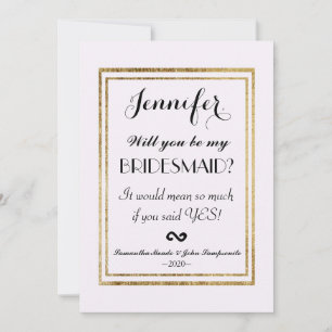 Invitación Elegante y sencillo esquema de oro falso y blanco