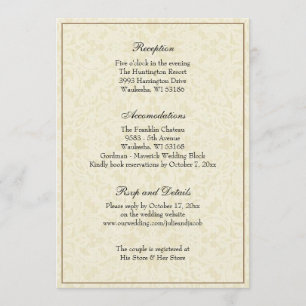 Invitación Elegante y sencillo gabinete de recepción de boda