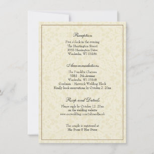 Invitación Elegante y sencillo gabinete de recepción de boda