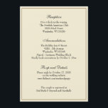 Invitación Elegante y sencillo gabinete de recepción de boda<br><div class="desc">Personalice nuestra clásica y elegante recepción de bodas,  RSVP,  y la tarjeta de detalles del recinto. Se pueden modificar todo el texto y las fuentes. Las invitaciones y favores de coordinación también están en nuestra colección de bodas.</div>