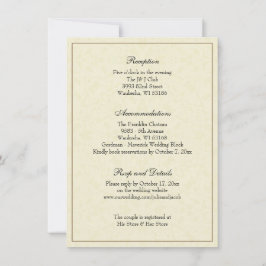 Invitación Elegante y sencillo gabinete de recepción de boda