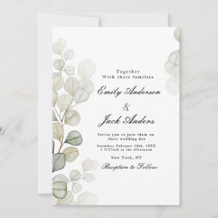 Invitación Elegante y simple acuarela Eucalyptus boda