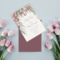 Elegante y simple acuarela Tulip Spring Wedding