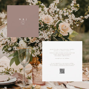 Invitación Elegante y Simple Boda Cuadrada de Terracota Moder