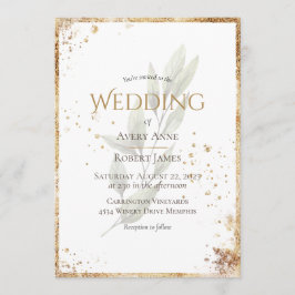 Invitación Elegante y simple Boda de color de agua verde