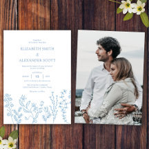 Elegante y Simple Boda de Flor Silvestre Periwinkl