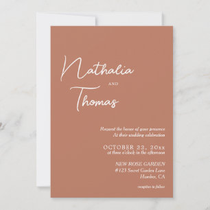 Invitación Elegante y simple Boda de fotografía de Terracota