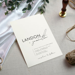 Invitación Elegante y simple Boda de marfil Minimalista moder