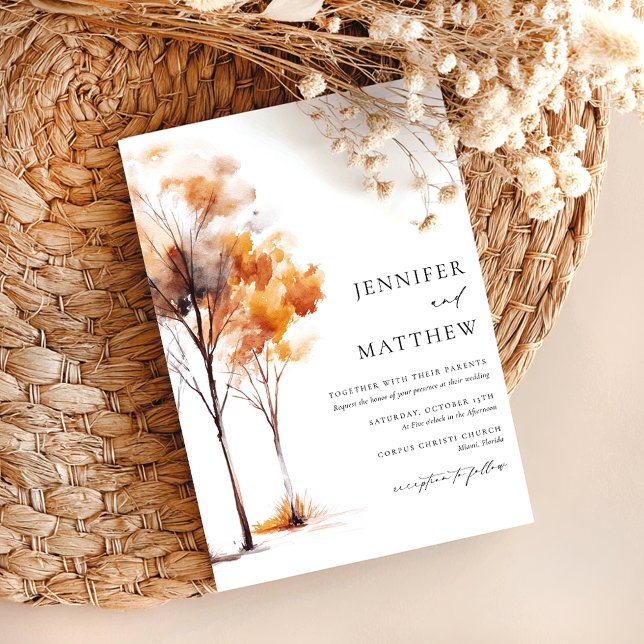 Invitación Elegante y simple boda de otoño (Subido por el creador)
