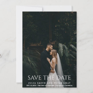 Invitación Elegante y simple Boda de tipografía blanca STD