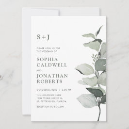Invitación Elegante y simple Boda del sabio botánico Eucalypt
