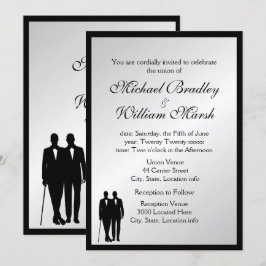Invitación Elegante y simple Boda Groom Gay Silver