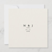Elegante y Simple Boda Moderna Beige Cuadrada