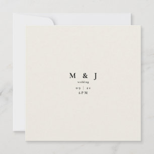 Invitación Elegante y Simple Boda Moderna Beige Cuadrada