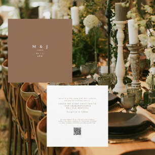 Invitación Elegante y Simple Boda Moderna Cuadrada Marrón Moc