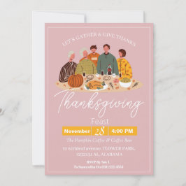 Invitación Elegante y simple calabaza de la cena de Acción de