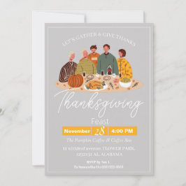 Invitación Elegante y simple calabaza de la cena de Acción de