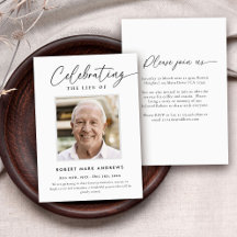 Elegante y Simple Celebración de la Vida Memorial