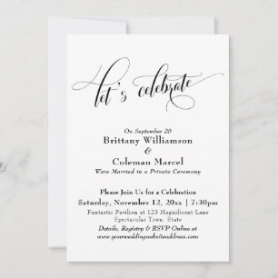 Invitación Elegante y simple celebremos el negro y el blanco