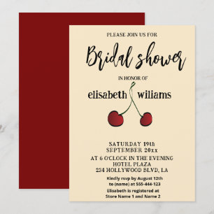 Invitación Elegante y simple cereza roja