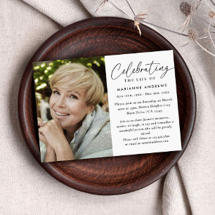 Invitación Elegante y simple festejo del memorial de la vida