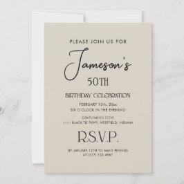 Invitación Elegante y simple fiesta de cumpleaños número 50 d