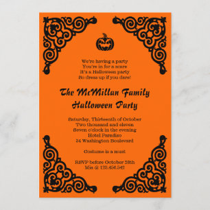 Invitación Elegante y simple fiesta de disfraces de Halloween