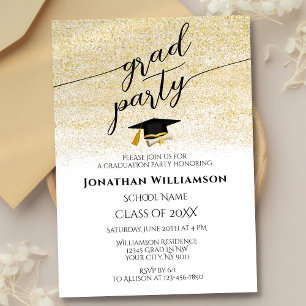 Invitación Elegante y simple fiesta de graduación de guiones