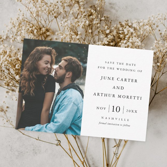 Invitación Elegante y Simple Foto de Boda Guardar la Fecha (Subido por el creador)