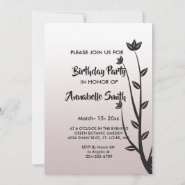 Invitación Elegante y simple Las hojas modernas Cumpleaños