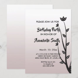 Invitación Elegante y simple Las hojas modernas Cumpleaños