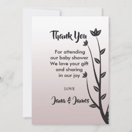 Invitación Elegante y simple, las hojas modernas gracias