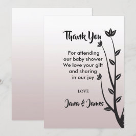 Invitación Elegante y simple, las hojas modernas gracias